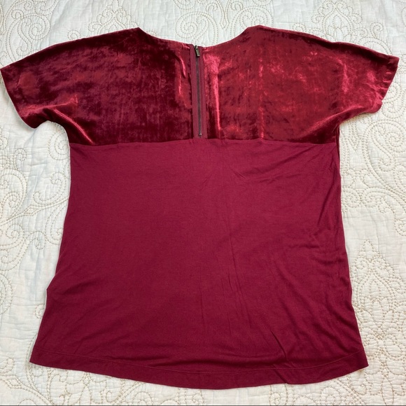 NEW Lucky Brand red velvet short sleeve shirt - Picture 6 of 6